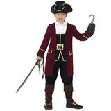 Smiffys 43997S Deluxe piratenkapitein kostuum, zwart, met jas, vestenattrap, broek, halsdoek en hoed, S