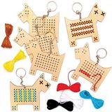 Baker Ross Hond Sleutelhanger Borduursets van Hout (Set van 5) Knutselspullen en Knutselsets voor Kinderen