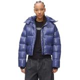 Karl Lagerfeld - Boxy Puffer - Dames Winterjas - Blauw - Boxy Fit