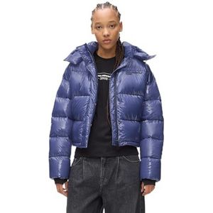 Karl Lagerfeld - Boxy Puffer - Dames Winterjas - Blauw - Boxy Fit