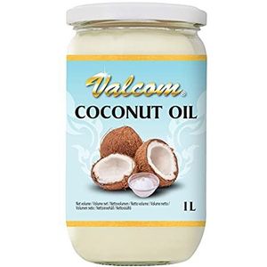 Valcom 100% kokosolie, geraffineerd zuiver kokosvet, perfect voor braden en frituren, 1 l