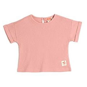 Koton Babygirls Basic Katoen T-shirt met korte mouwen Getextureerd T-shirt, roze (258), 3-4 Jaar