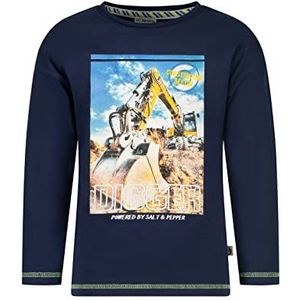 SALT AND PEPPER Jongens Jongens Jongens L/S Digger Print T-shirt, True Navy, Normaal, True Navy, 92/98 cm