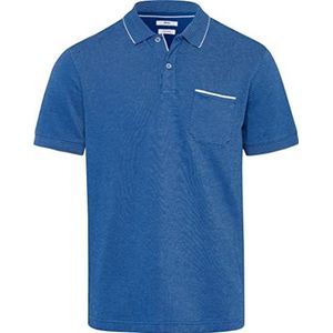 BRAX Poloshirt voor heren met paddy piqué in sportieve tweekleurige look, kobalt, maat M, blauw, M
