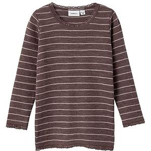 NAME IT NMFWANG NMFWANG Wool Needle LS TOP NOOS XXIII T-shirts, Peppercorn/Stripes: Stripes, 86, Peppercorn/Stripes: strepen, 86 cm
