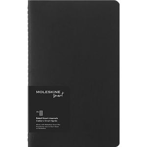 Moleskine - Smart Cahier Set, 2 digitale schrijfpads, gevoerde pagina's, groot formaat 13x21 cm, kleur zwart