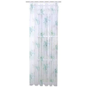 Home fashion kant-en-klare sjaal linnenvoile bedrukt, stof, aqua, 245 x 140 cm