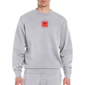 Replay Heren sweatshirt sweater Regular fit Pure Logo Collectie, M08 Light Grey Melange, M