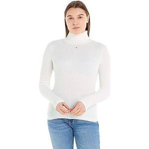 Tommy Jeans Tjw Essential Coltrui Sweatshirt voor dames, Oud Wit, XXS