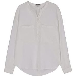 ECOALF, Eastalf Dameshemd met lange mouwen, linnen, normale pasvorm, basic overhemd, Wit, S