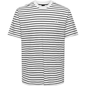 ONLY & SONS Heren Onshenry Reg Stripe Ss Tee Noos T-shirt, wit (bright white), XS