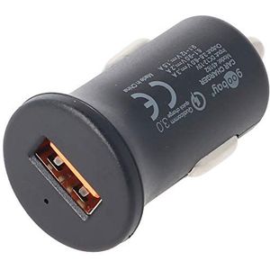 Goobay 45162 Quick Charge USB-poort autolader USB sigarettenaansteker adapter 12 V / 24 V auto mini USB adapter auto oplader snellader 18W