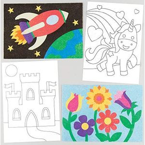 Baker Ross Zand- en glitterafbeeldingen voor kinderen om te knutselen – creatieve knutselset voor kinderen (8 stuks)