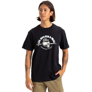 Quiksilver Skull Lines SS T-shirt voor heren, Zwart, XS