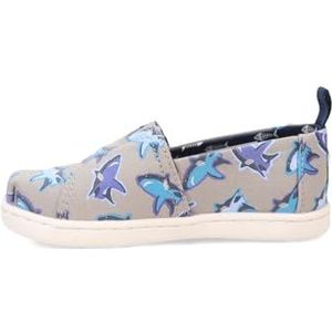 TOMS Klassieke Alpargata Loafer Flat, Motregen Grijs Glow in The Dark White Shark, 4 UK Kind, Motregen Grijze Glow in the Dark Grote Witte Haai, 4 UK Child