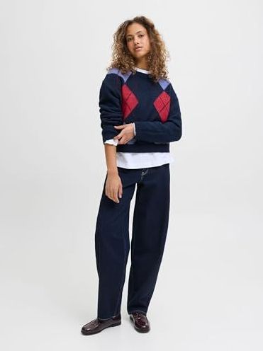 JJXX - JXHarvi - Gebreide Trui - Donkerblauw - Lila - Grenadine