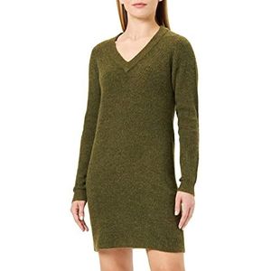 PIECES Dames PCELLEN LS V-hals Knit Dress NOOS BC jurk, Dark Olive, M