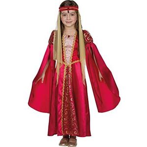 Rubie's 12317-116 Rubies kostuum middeleeuwse prinses rode jurk kinderen carnaval 116, Multi-Colored