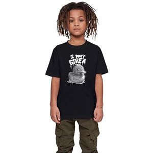 Mister Tee MTK256 Kids I Don't Give A Tee T-shirt, zwart, 122 cm, uniseks kinderen, Zwart, 122