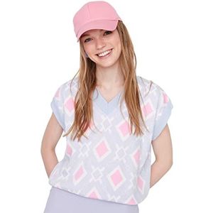 TRENDYOL Dames Jacquard Knitwear Sweater, Light Blue, S, lichtblauw, S