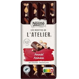 Nestlé L'ATELIER Puur Amandel - voordeelverpakking - doos met 10 chocoladerepen