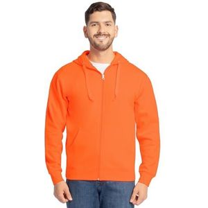 Fruit of the Loom Eversoft fleece sweatshirts, hoodies en joggingbroek voor heren met capuchon, Volledige ritssluiting - Safety Orange, XXL
