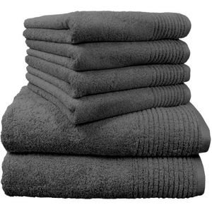 Handdoekenset, 2 badhanddoeken/douchehanddoeken 70 x 140 cm, 4 handdoeken 50 x 100 cm, 6-delig