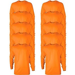Gildan heren Ultra Katoenen T-shirt met lange mouwen, Stijl G2400, Veiligheid Oranje, S