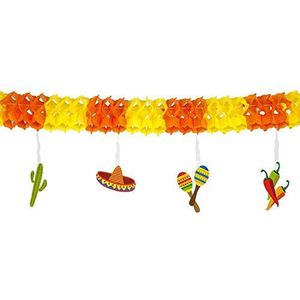 Boland 54402 - slinger Fiesta, lengte 4 m, Mexico, slinger van papier, hangdecoratie, decoratie, themafeest, carnaval, verjaardag