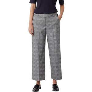 comma - Damespantalon - Straight Fit - Elastische Viscosemix - Persplooien