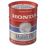 Nostalgic-Art Retro Spaarpot olievat, Honda MC – Motor Oil – Geschenkidee voor motorfans, Spaarvarken in metaal, Vintage Spaarblik, 600 ml