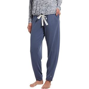 HUE Vrouwen effen Franse Terry manchet lange lounge broek met zakken pyjama bodem - blauw - XL