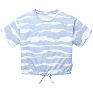 TOM TAILOR Batik T-shirt voor meisjes, met binddetail, 31720 - Blue Heron Tie Dye Stripe, 128 cm