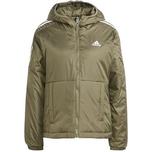 Adidas Dames Essentials Geïsoleerde Midweight jas met capuchon, Olive Strata, 42