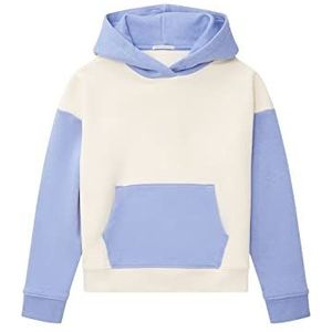 TOM TAILOR Meisjes Kinderhoodie in kleurblokkering 1033120, 24018 - Light Almond, 140