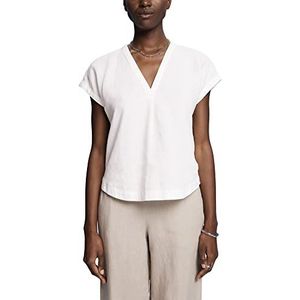 Esprit Collection Linnen blouse met korte mouwen, wit, XS