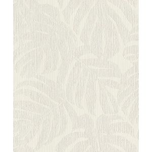 Rasch Behang 653144 - crème-wit vliesbehang met palmbladeren, bladeren, plantenpatroon