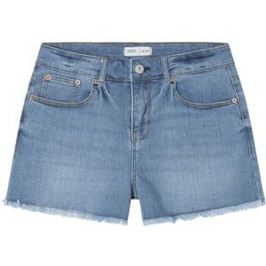 Springfield Denim short met franjes, Medium Blauw, 32