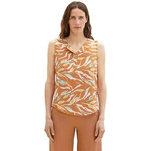 TOM TAILOR Dames blouse 1035254, 31758 - Brown Abstract Leaf Design, 32