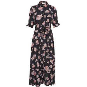 Kaffe - Kavelana Maxi Jurk - Zwart - Satijn - 100% Viscose