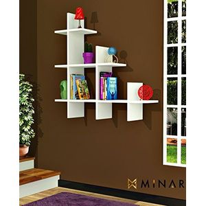 Homemania Wandplank Alaska voor thuis, slaapkamer, kantoor, woonkamer, werkkamer, wit, 18 x 80 x 80 cm