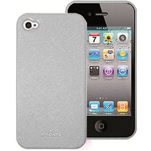 Puro IPC4SIL Synthetisch Lederen Hoesje voor iPhone 4/4S Zilver