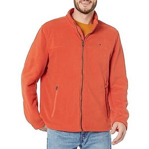 Tommy Hilfiger Heren Classic Zip Front Polar Fleece Jacket, Verbrand Oranje, L