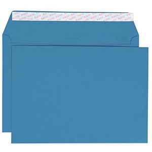 Elco 24095.33 Color Box met deksel en 200 enveloppen/verzendtas, zelfklevende sluiting, C4, 120 g, koningsblauw, venster: nee