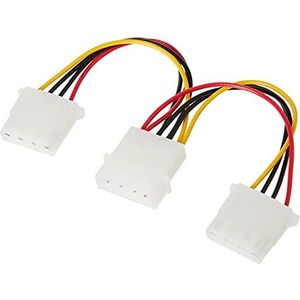 C2G 15cm 5,25 LP4 Mannelijke Molex tot 2 x LP4 Vrouwelijke Molex Kabelsplitser/Verlengstuk, Molex Y-kabel 1 Voet