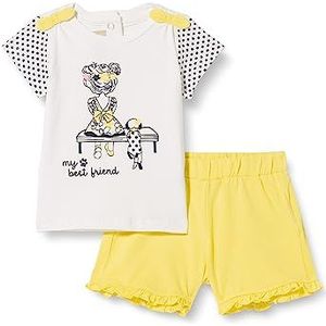 Chicco, 2-delige set: T-shirts en shorts voor meisjes, baby-meisjes, 18 maanden, Geel (575)