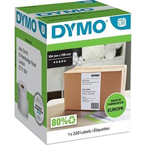 DYMO authentieke LW Lever-archiveringslabels | 104 mm x 159 mm | Zelfklevend | Rol van 220 Easy-Peel-labels | Geschikt voor LabelWriter-labelmakers | Gemaakt in Europa