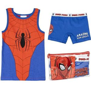 CERDÁ LIFE'S LITTLE MOMENTS Spiderman set korte pyjama met bandjes en toilettas voor kinderen, blauw, wit en rood, 2 jaar