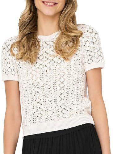 ONLY Onlsaga Life SS O-Neck CC KNT Damestrui, Cloud Danser, S