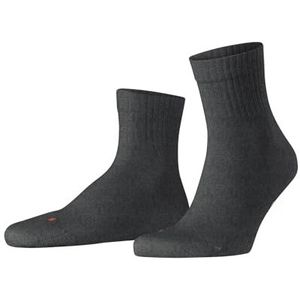 FALKE Uniseks-volwassene Sokken Run U SO Katoen Functioneel material eenkleurig 1 Paar, Grijs (Dark Grey 3970) - geribbelde schacht, 44-45